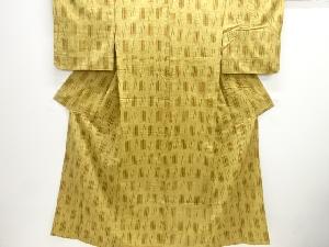 アンティーク　総柄織出し手織り真綿紬単衣着物